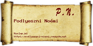 Podlyeszni Noémi névjegykártya
